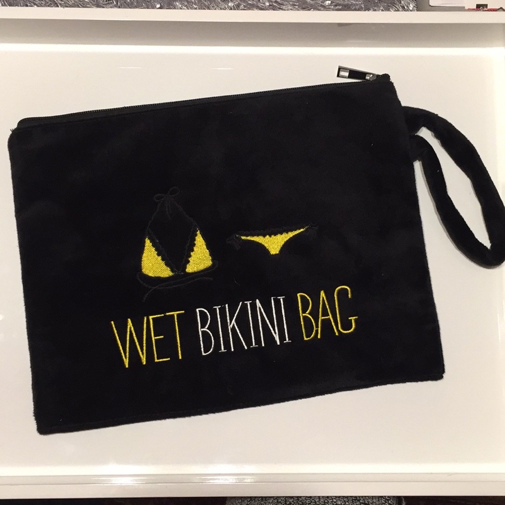 Black and Yellow “Wet Bikini Bag” tote